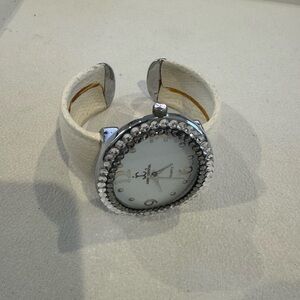 Jimmy Crystal White Crystal-Embellished Watch Cuff Watch